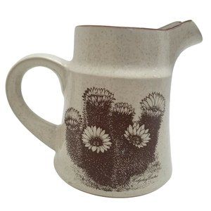 Noritake Desert Flowers Mini Pitcher Stoneware 8341 Vintage 4" Hedgehog Cactus